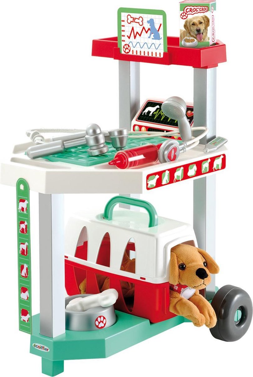 écoiffier Medical: Dierenkliniek Trolley 37 X 32 X 51 Cm
