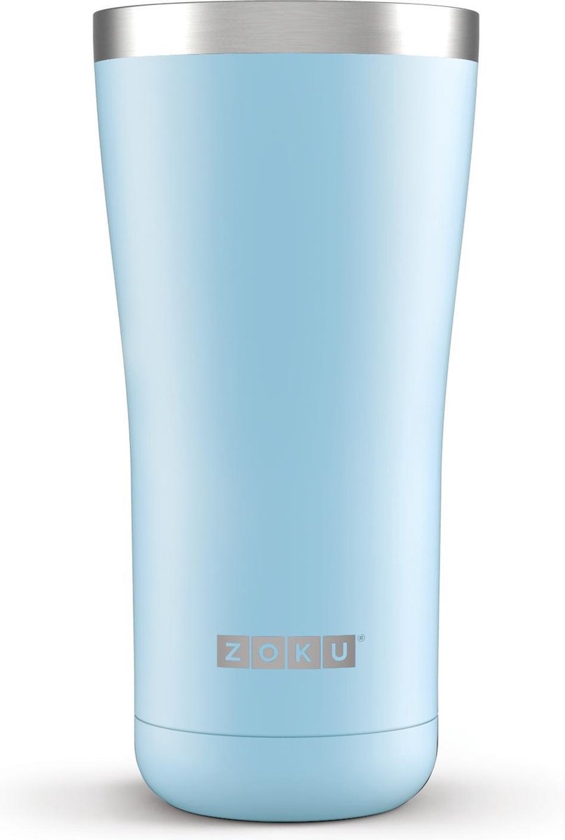 Zoku Hydration Drinkbeker - 3 in 1 - RVS - 591 ml - Licht Blauw