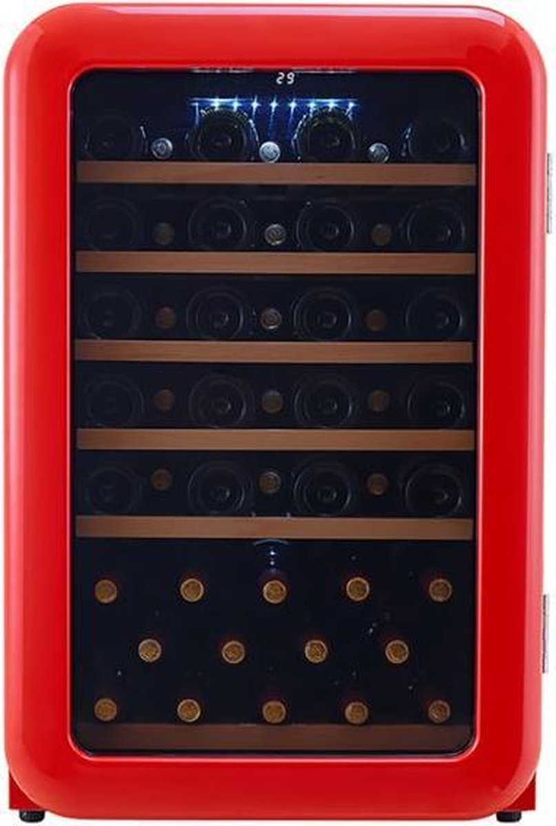 Cavecool Retro Apatite - Wijnkoelkast - 49 flessen - 1 zone - rood