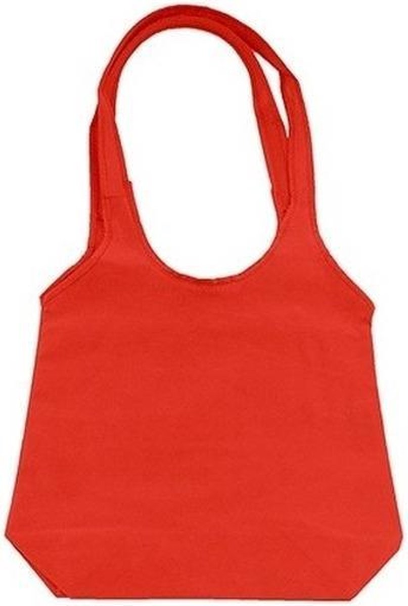 Rode opvouwbare tas met hengsels 43 x 41 cm - Shopper