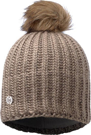 KNITTED & POLAR HAT BUFF - GLEN BEIGE CHIC
