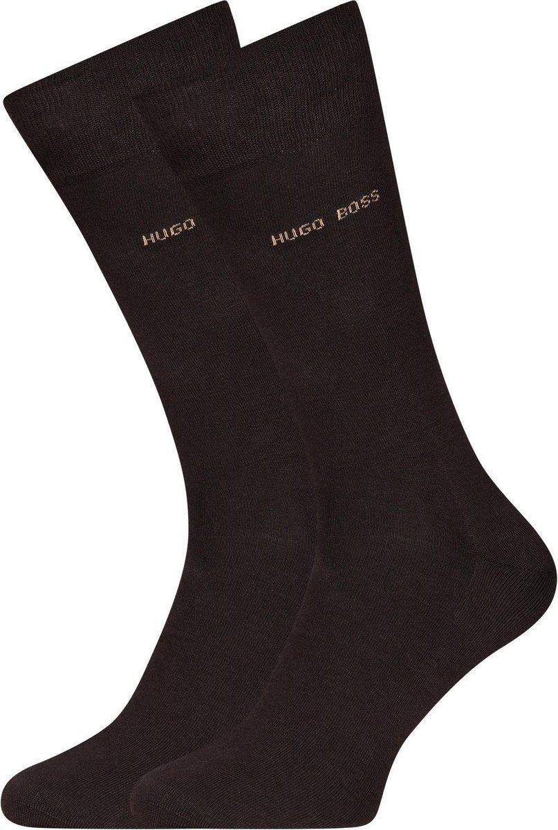 HUGO BOSS Marc uni (1-pack) - herensokken katoen - donkerbruin -  Maat: 47-50
