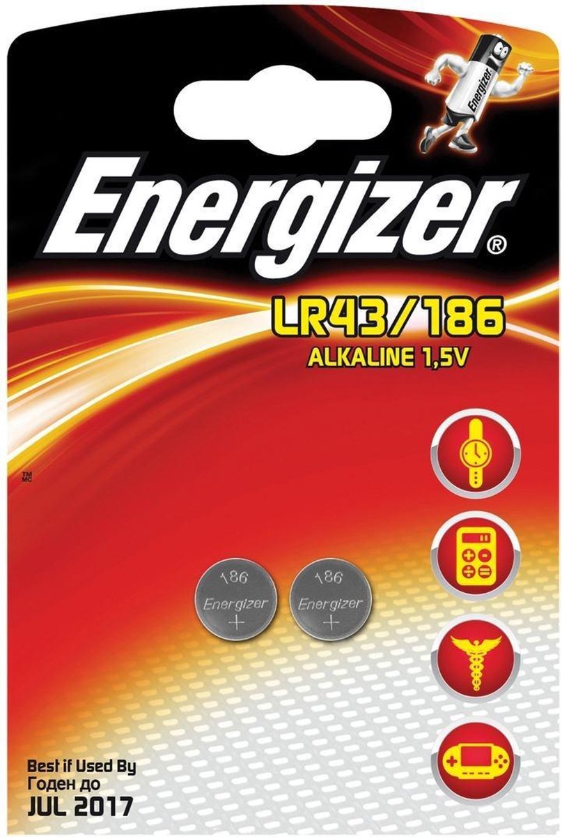 Energizer Knoopcelbatterij Lr43/186 Alkaline 1