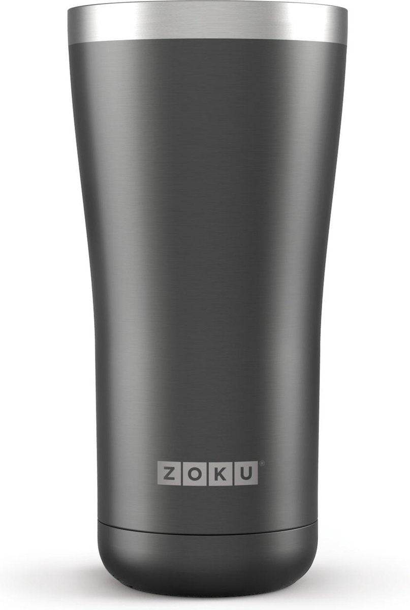 Zoku Hydration Drinkbeker - 3 in 1 - RVS - 591 ml - Zilverkleurig