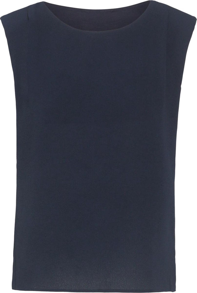 Cassis - Top in viscose met schoudervulling - Marineblauw