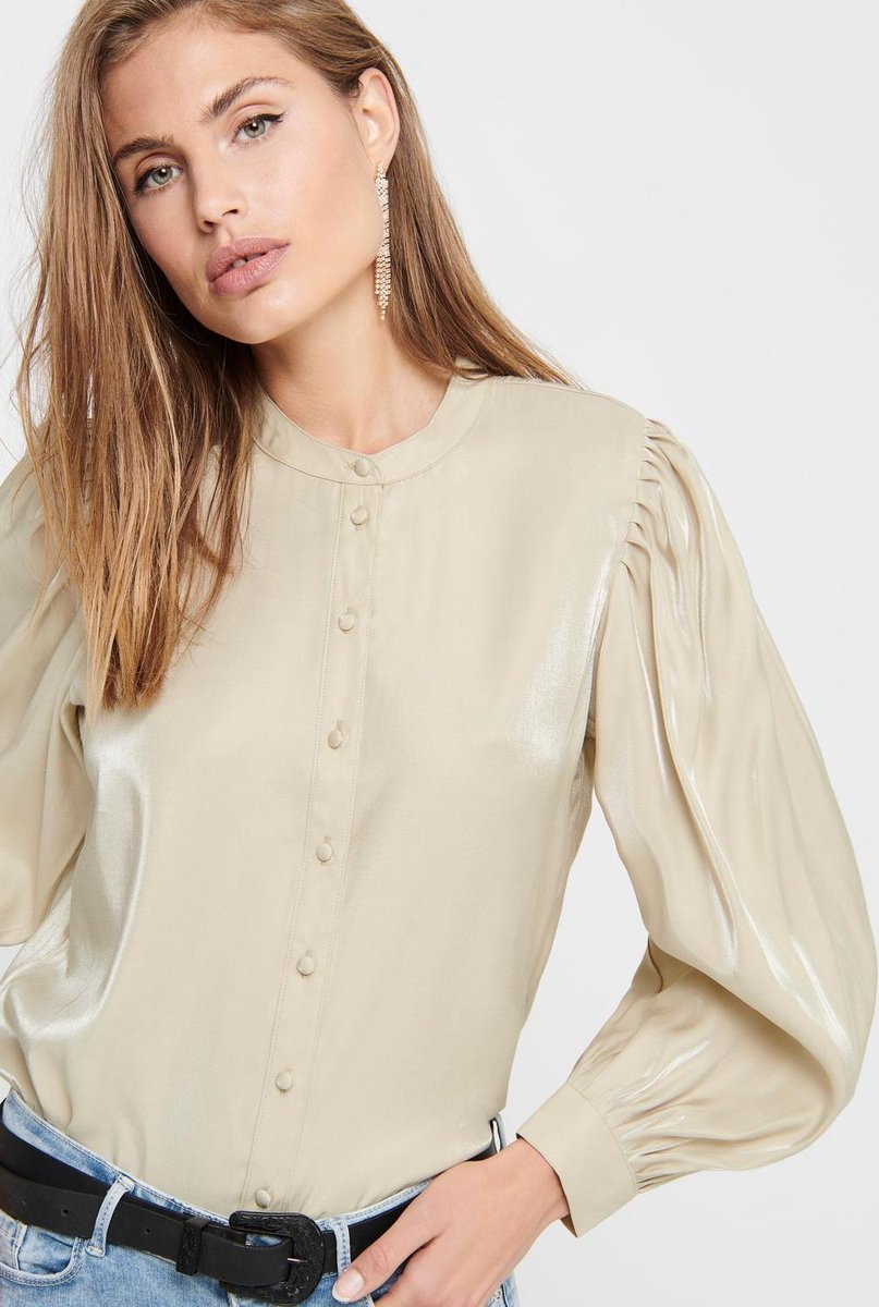 Onlabigale Life Ls Dnm Blouse Qyt 15210023 Macadamia
