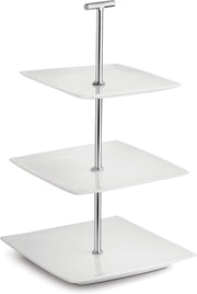 Yong Squito Serveertoren - 3-delig 20 x 20 cm - Porselein - Wit