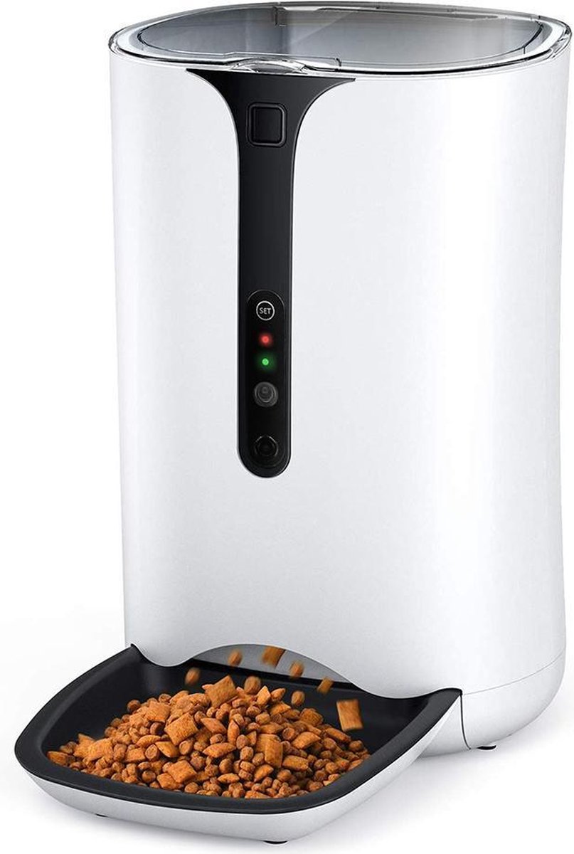 Doogo® Automatische voerautomaat- V86 - 6Liter - voerautomaat kat-voerautomaat hond-pet feeder-live en nightvision CAMERA-te besturen via APP op je telefoon-voeren vanaf 5 gram