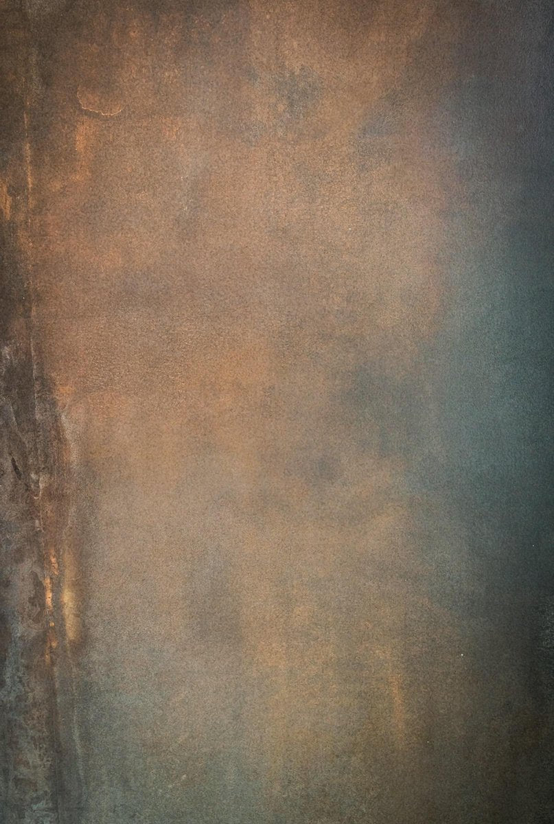 Bresser Achtergronddoek van 100% Katoen - 80x120 cm - Stof met Print - Abstract Brown Blue