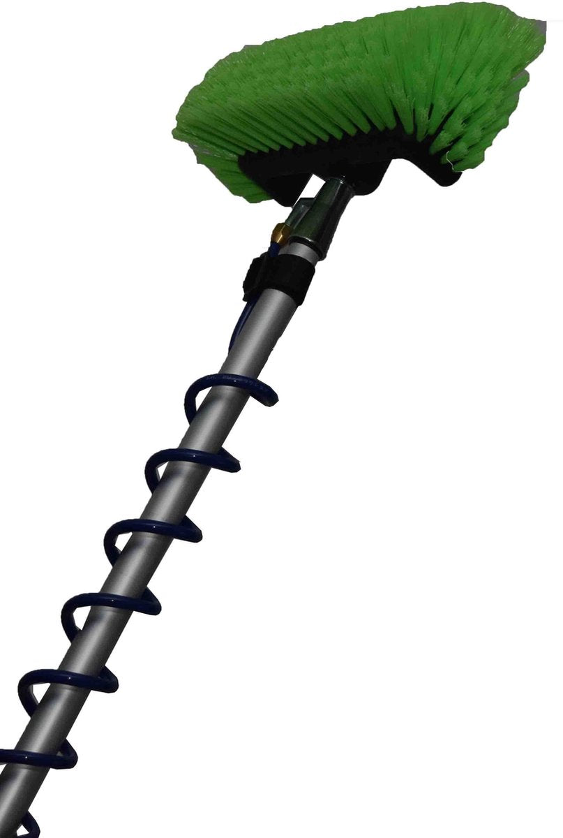 Telescoopsteel + Spiraal & Zeepdispenser + Vijfzijdige Harde Borstel Groen - 3