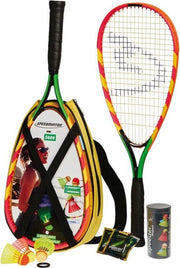 Speedminton S600 set - groen/geel/rood - crossminton - speedbadminton