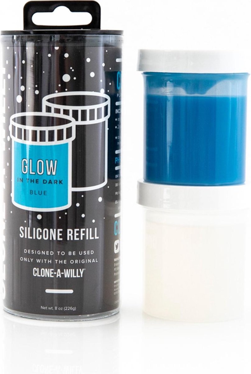 Clone-A-Willy - Refill Glow in the Dark Blue Silicone