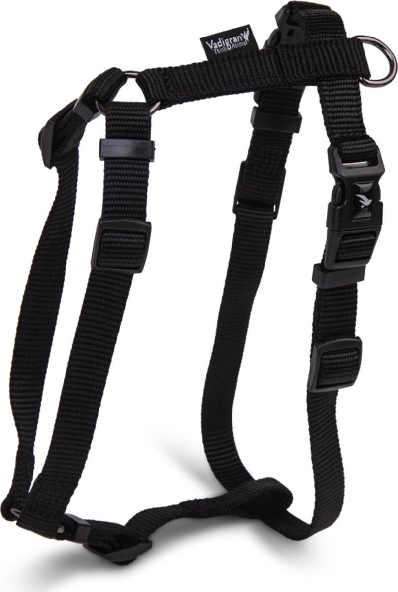 Dierenbenodigdheden Vadigran H-Harnas Classic Nylon Zwart 26-41Cmx15Mm S