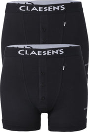 Claesen's Basics boxers (2-pack) - retro rib heren boxers met gulp - zwart -  Maat: L
