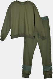 Loungewear Set/ Broek& Sweatshirt legergroen