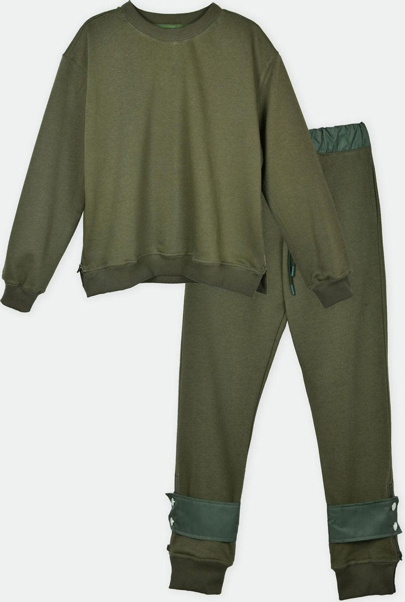 Loungewear Set/ Broek& Sweatshirt legergroen