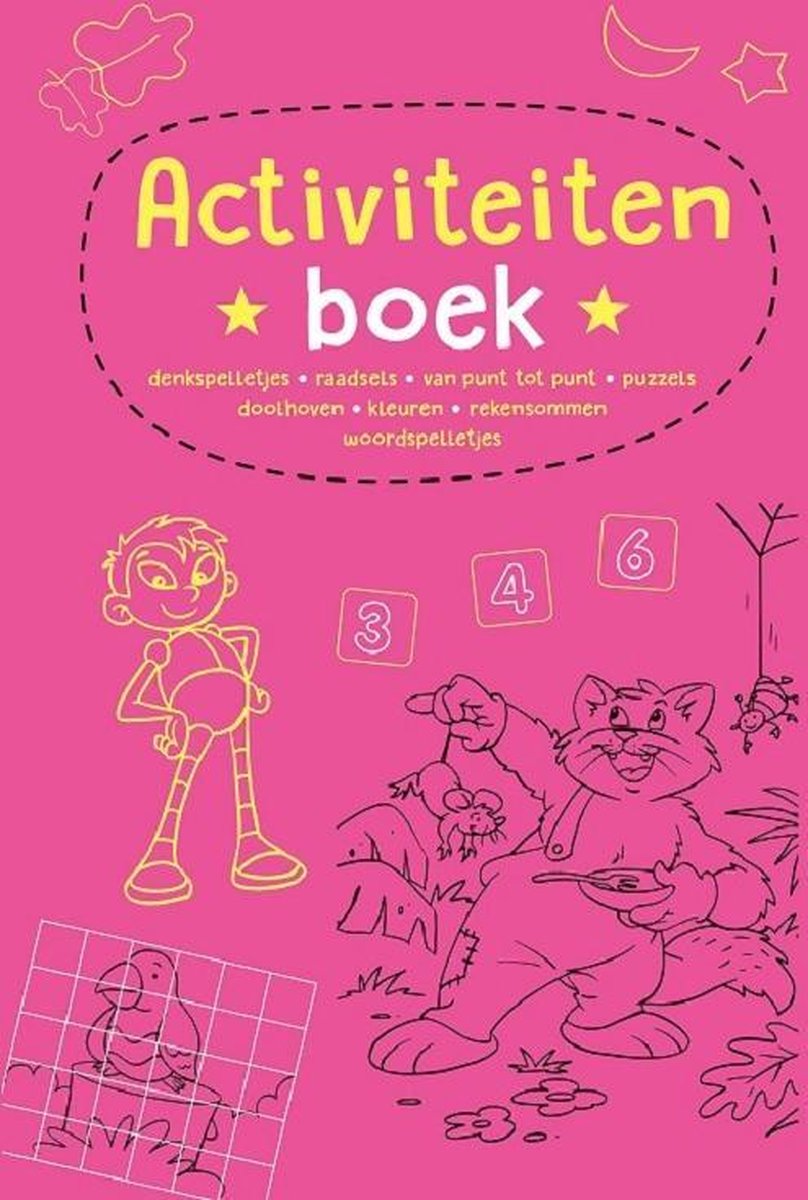 Kinderboeken Rebo Doeboek - Activiteitenboek 4 roze met 100 spelletjes