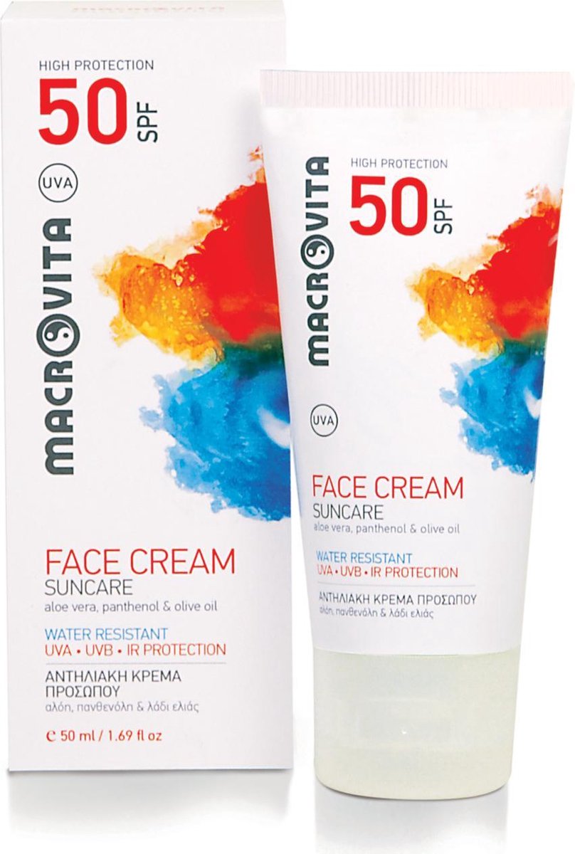 Macrovita Hydraterende Zonnebrand Gezichtscrème SPF50