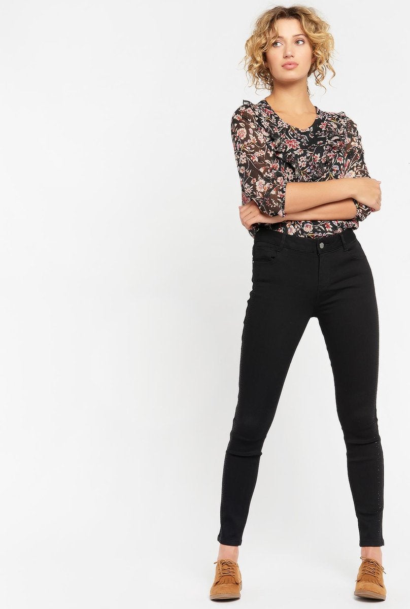 Skinny jeans met strass - Zwart