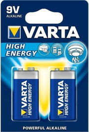 10 duopacks Varta 9V Alkaline Batterijen (20 batterijen)
