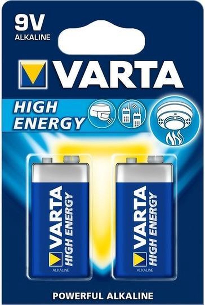 10 duopacks Varta 9V Alkaline Batterijen (20 batterijen)