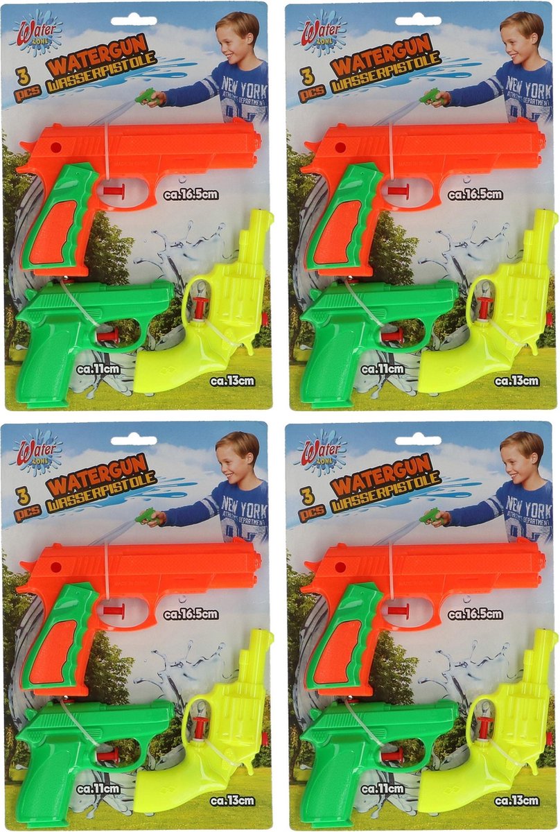 4x Waterpistool/waterpistolen setje 3 stuks