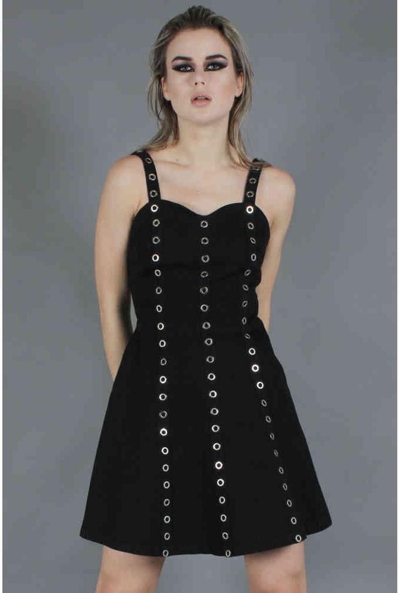 Jawbreaker Korte jurk -XL- Wild West Eyelet Zwart