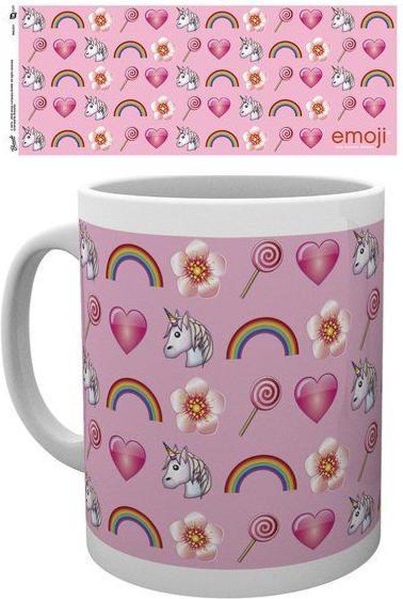 Emoji Pink Pattern Mok