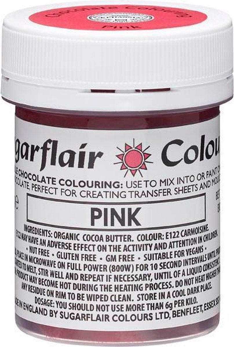 Sugarflair Chocolade Kleurstof - Roze - 35g