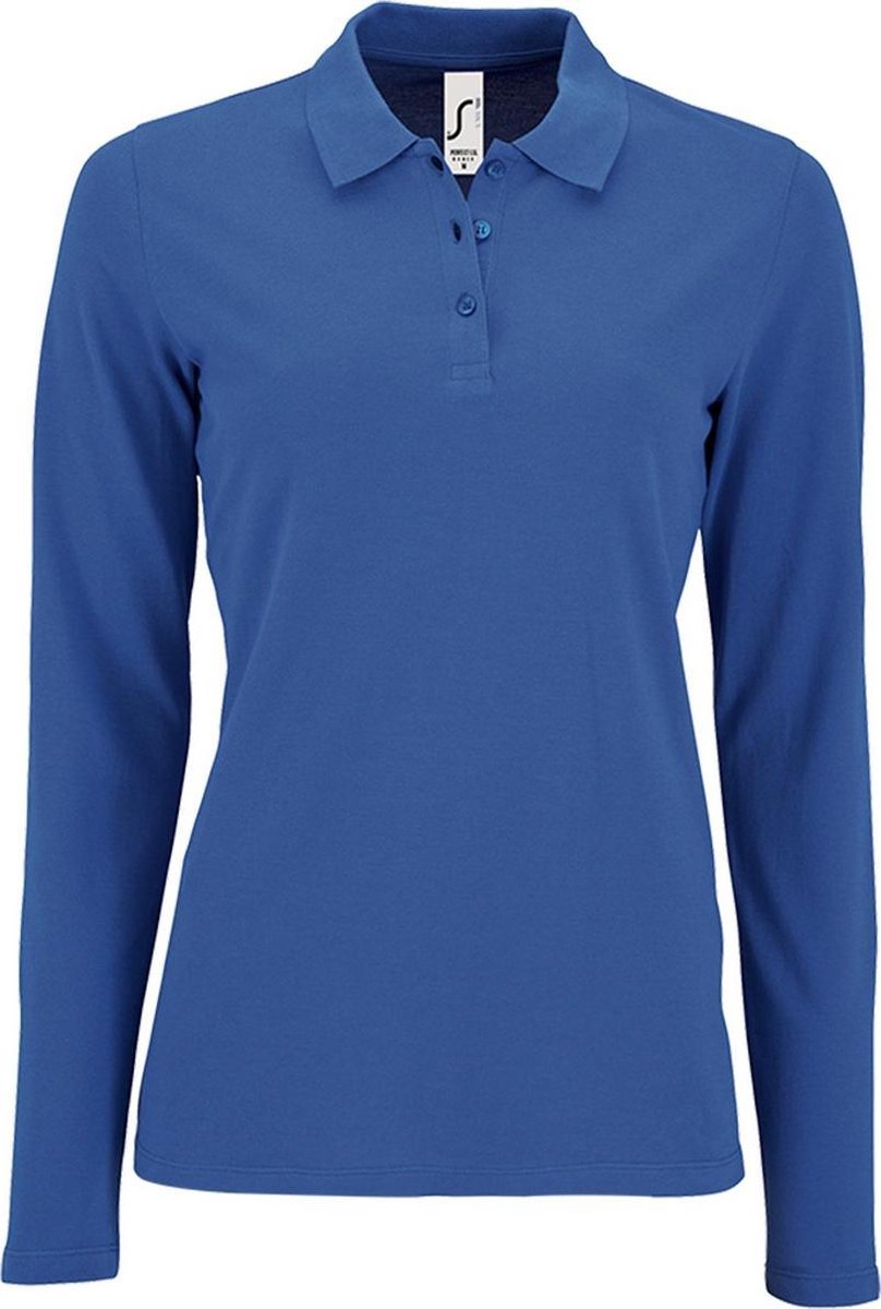 SOLS Dames/dames Perfecte Lange Mouw Pique Polo Shirt (Koningsblauw)