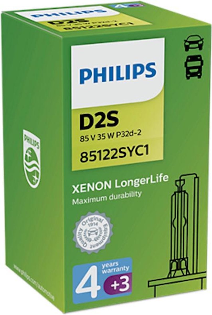 D2S Philips Longerlife Xenon met 4+3 jr Garantie 85122SYS1 / -C1