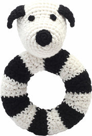 Naturezoo Ringrammelaar Hond Gehaakt 14 Cm Zwart/wit