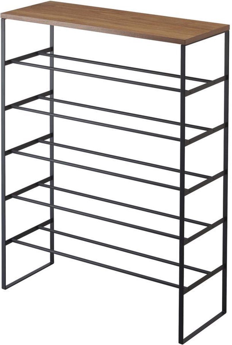 Yamazaki - Rek - Schoenenrek Tower - zwart - met schap en haakjes