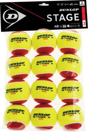Dunlop Stage 3 Red Tennisballen - 12 stuks - geel/rood