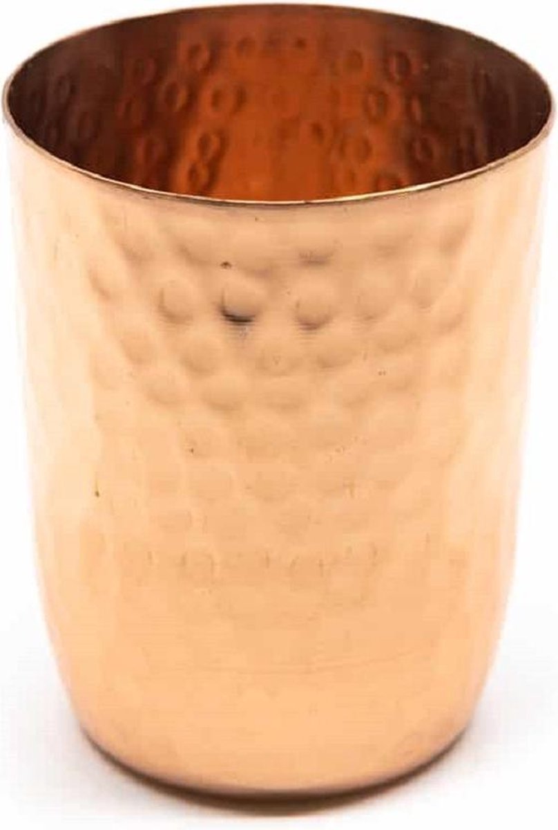 Koperen Beker Versiering Gehamerd (350 ml)