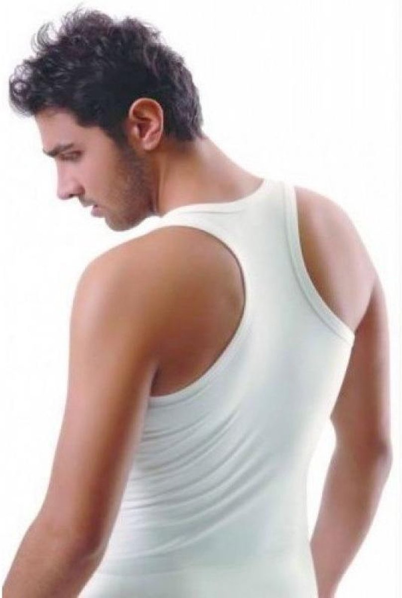 Heren halter sport hemd- wit- 5 pak-maat XXXL