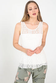 Cassis - Gehaakte blouse - Ecru
