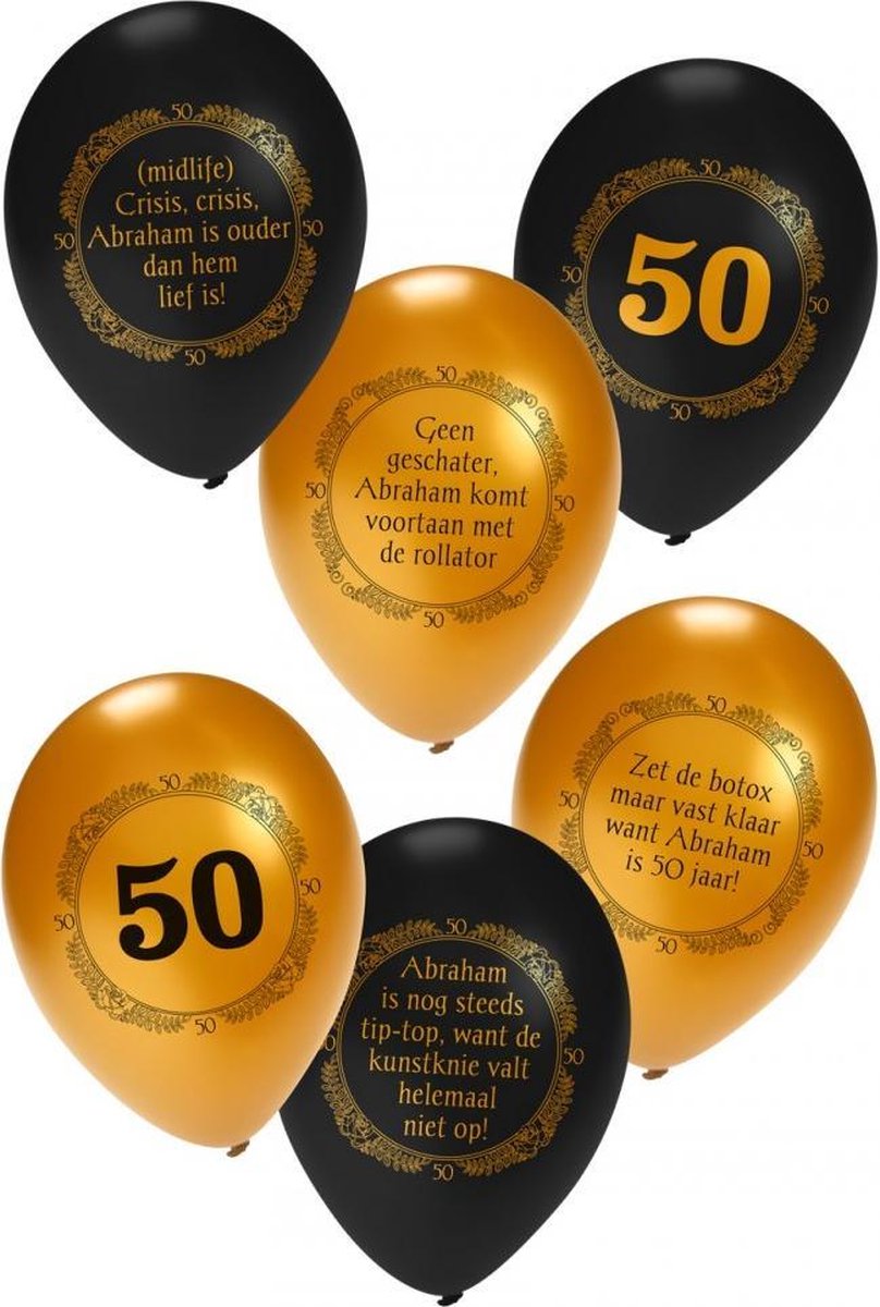 Ballon Abraham 14" gd/zw 6 ass