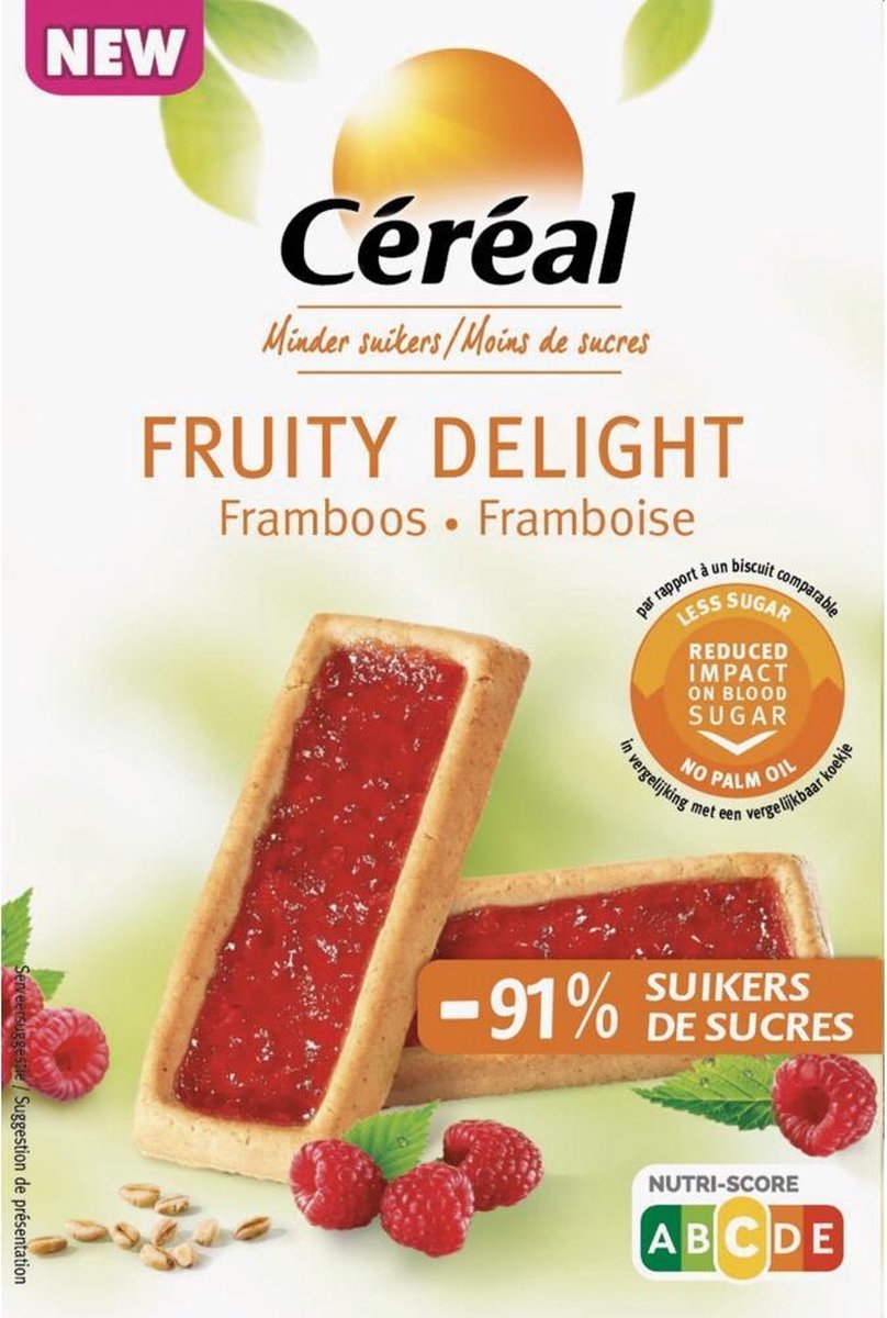3x Cereal Fruity Delight Framboos 170 gr