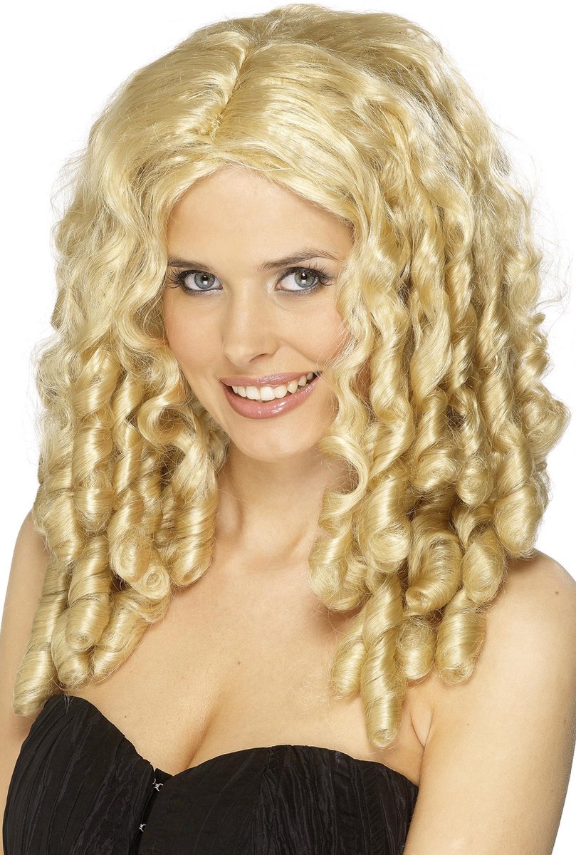 "Blonde krullenpruik voor dames - Verkleedpruik - One size"