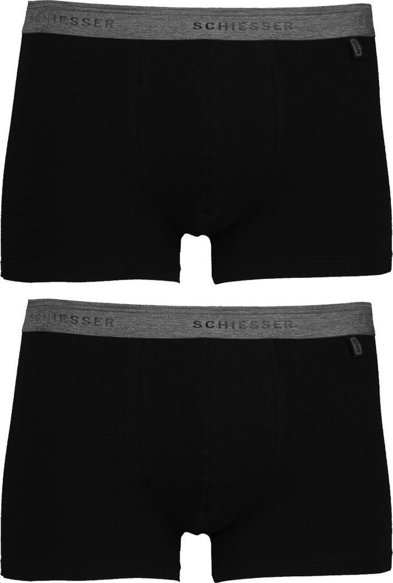 Schiesser - **ACTIE** 2-pack Basic Low Rise Short Black - XXL