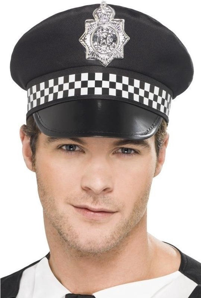 Verkleed accessoires zwarte agent/politie pet voor volwassenen