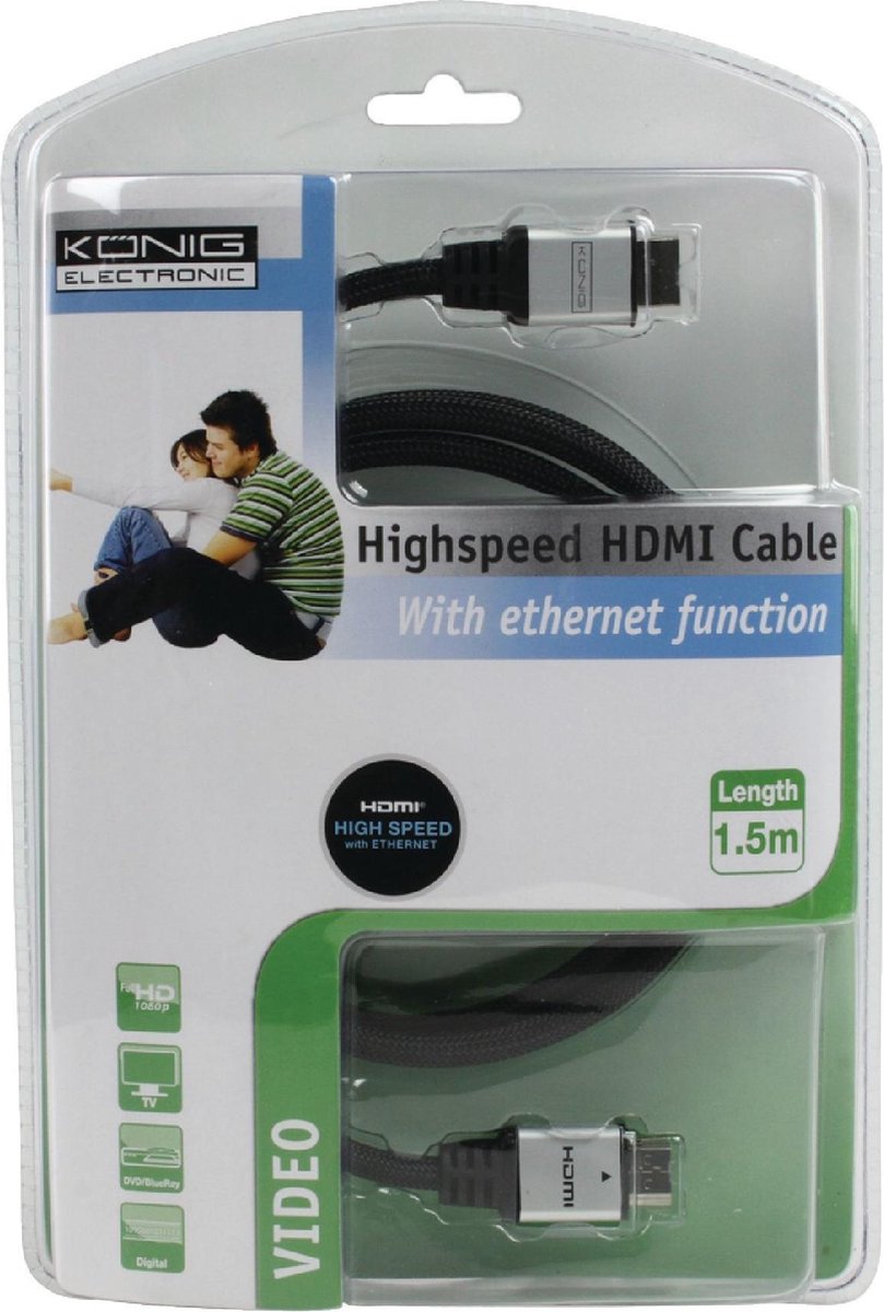 König CMP-CE038-1.5 - High Speed HDMI met ethernet kabel 1