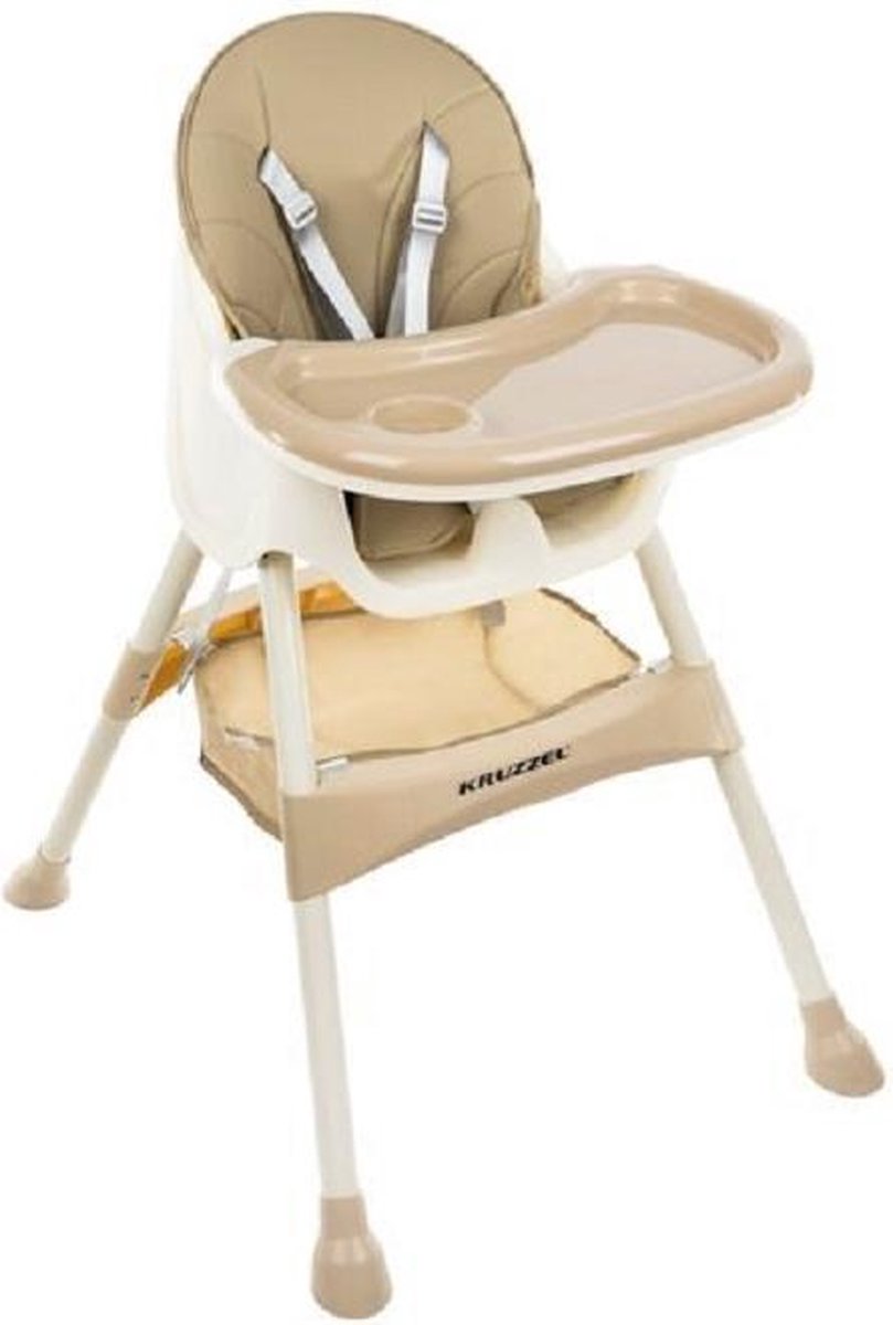 Kruzzel - Eetstoel - Kindereetstoel - Beige - 2-in 1