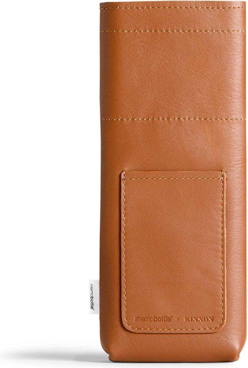Memobottle Slim Tan Leather Sleeve