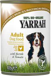 Yarrah Biologische Hondenvoer - Brokjes In Saus Kip Met Brandnetel & Tomaat - 12 x 405 g