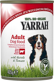 Yarrah Biologische Hondenvoer - Brokjes in Saus met Brandnetel & Tomaat - 12 x 405 g