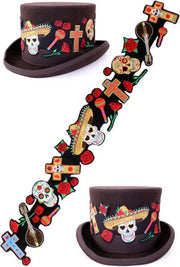 Applicatie day of the death / hoedenband 65 cm