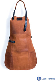 Lederen BBQ Schort - Vrouw -  Leren Schort dames - Professionele Kookschort – Kokschort - Licht Bruin (cognac) - Echt Leer Leren Schort - Lederen Schort – Moederdag – Stoer Cadeau voor Vrouw Mama Oma – 79 cm x 55 cm