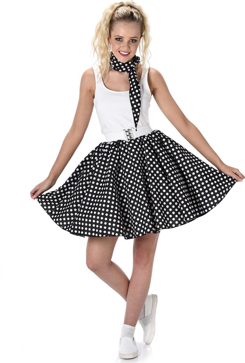 REDSUN - KARNIVAL COSTUMES - Zwart 50's kostuum voor vrouwen - M - Volwassenen kostuums